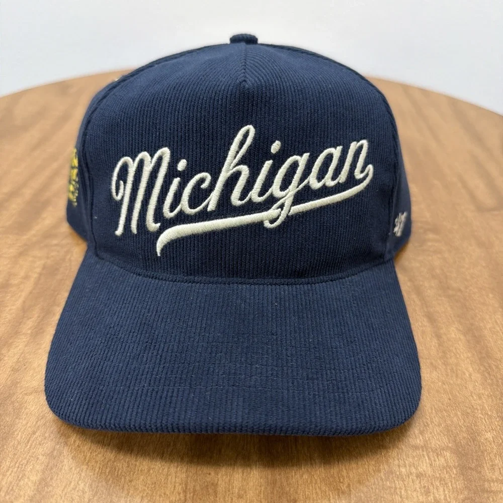 47 Brand Hitch University Of Michigan Wolverines Corduroy Script Strapback Hat‎